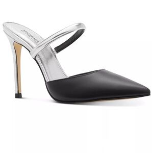 Women’s Michael Kors Jessa Mule Black and Silver Pump in size 7.5